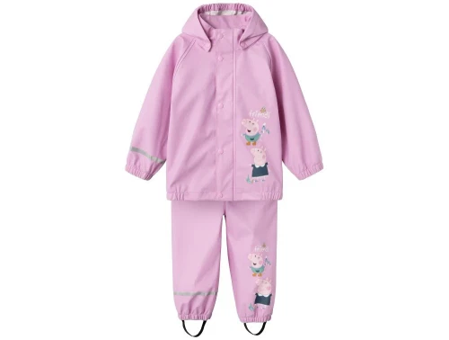 Name It pastel lavender Gurli Gris regntøj bukser og jakke